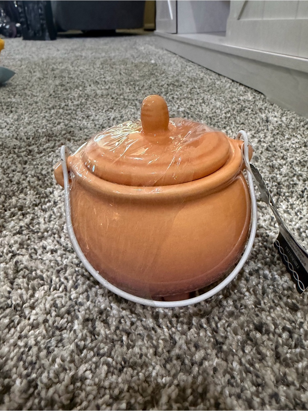 Orange Mini Cauldron with Lid